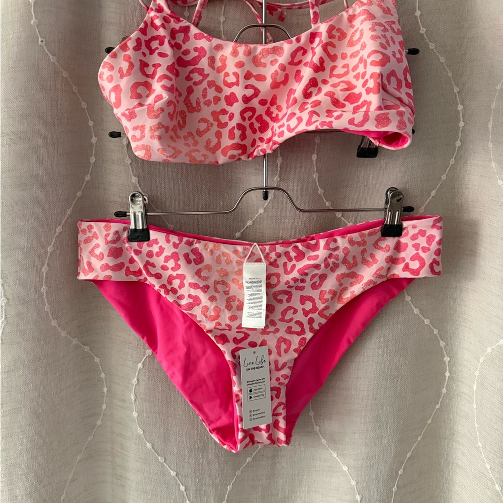 Cupshe Reservable Vibrant Pink Leopard Bikini - 2 in one